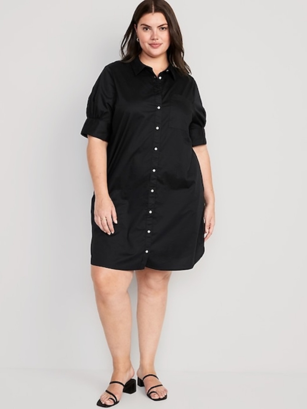 Old Navy Black Short Sleeve Shirtdress Size 3X US